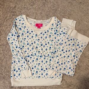 Victoria's Secret Cream and Blue Top